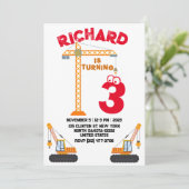 建築テーマキッドの誕生日パーティーへの招待 招待状 (スタンド正面)