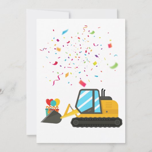 建築テーマキッドの誕生日パーティーへの招待 招待状 (裏面)