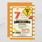 建築テーマキッドの誕生日パーティーへの招待 招待状 (正面/裏面)