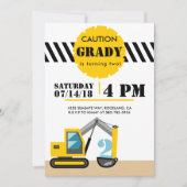 建築テーマショベルブラックとイエロー第2の第 招待状 (正面)