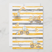 建築テーマダンプトラックパーティー誕生日 招待状 (裏面)