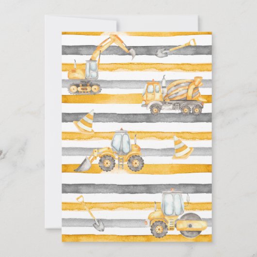 建築テーマダンプトラックパーティー誕生日 招待状
