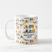 建築テーマダンプトラックマグ子供へ コーヒーマグカップ (左)