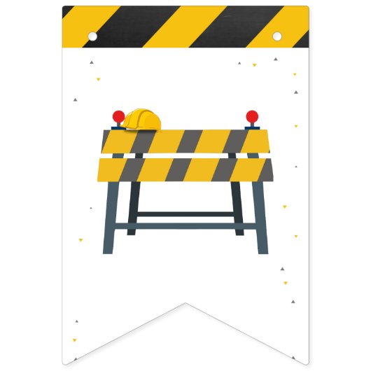 建築テーマトラックキッズ任意の年齢誕生日 バンティングフラッグ (第1の旗)