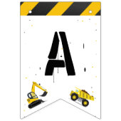 建築テーマトラックキッズ任意の年齢誕生日 バンティングフラッグ (第3の旗)