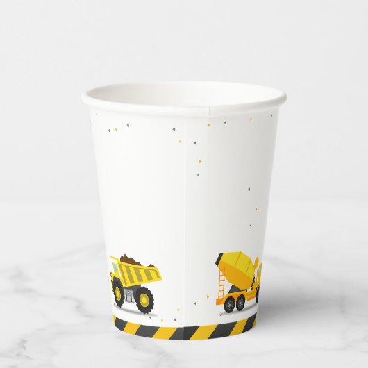 建築テーマトラックキッズ任意の年齢誕生日 紙コップ (右)
