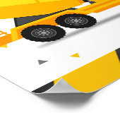 建築テーマトラック子供の誕生日歓迎 ポスター (角)