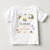 建築テーマボーイバースデーパーティー ベビーTシャツ (裏面)