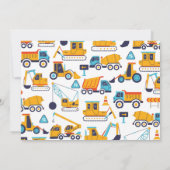 建築テーマ誕生日ダンプトラックパーティー 招待状 (裏面)
