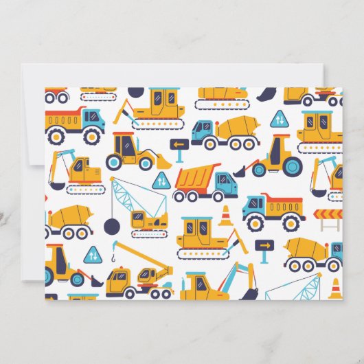 建築テーマ誕生日ダンプトラックパーティー 招待状 (裏面)