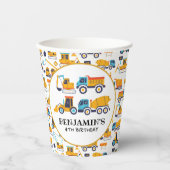 建築テーマ誕生日ダンプトラックパーティー 紙コップ (正面)