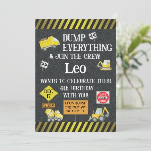 建築テーマ誕生日パーティーの招待 招待状 (スタンド正面)