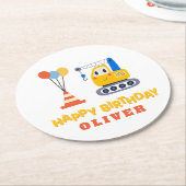 建築テーマ誕生日パーティー ラウンドペーパーコースター (アングル)