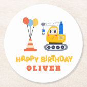 建築テーマ誕生日パーティー ラウンドペーパーコースター (正面)