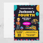 建築テーマ誕生日パーティー 招待状 (正面/裏面)