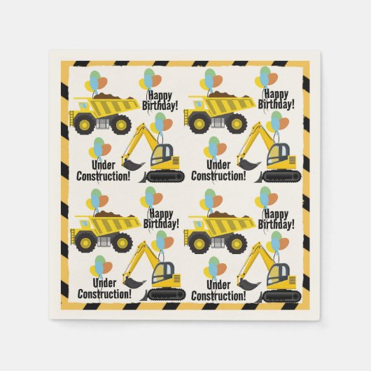 建築テーマ誕生日紙ナプキン スタンダードカクテルナプキン (正面)