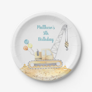 建築ディガーダンプトラック誕生日 ペーパープレート