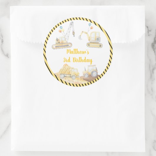 建築ディガーダンプトラック誕生日 ラウンドシール (バッグ)