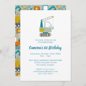 建築ディガートラックブルーバースデーパーティー 招待状 (正面/裏面)