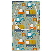 建築ディガートラックブルー4th誕生日パーティー スモールペーパーバッグ (裏面)