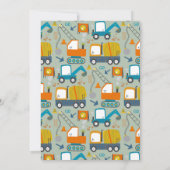 建築ディガートラックブルー4th誕生日パーティー 招待状 (裏面)