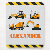 建築ディガーパーソナライズされたキッズマウスマット マウスパッド (正面)