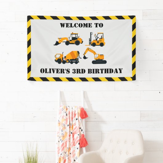 建築ディガー子供の誕生日パーティーバナー 横断幕 (インサイチュ)