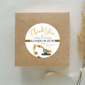 建築ディガー誕生日パーティーありがとう ラウンドシール