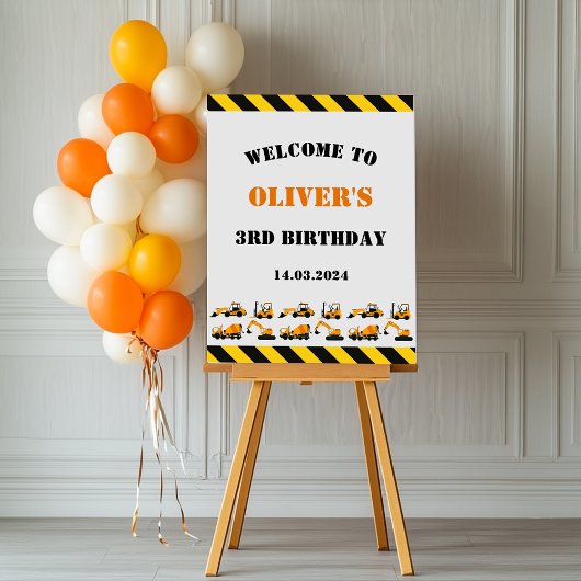 建築ディガー誕生日パーティー歓迎ポスター ポスター