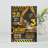 建築ディガー誕生日招待状テンプレート 招待状 (スタンド正面)