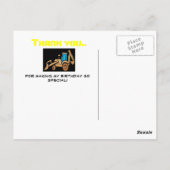 建築トラクター、誕生日ありがとう！ ポストカード (裏面)