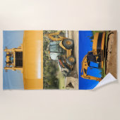 建築トラクタ ビーチタオル (正面)