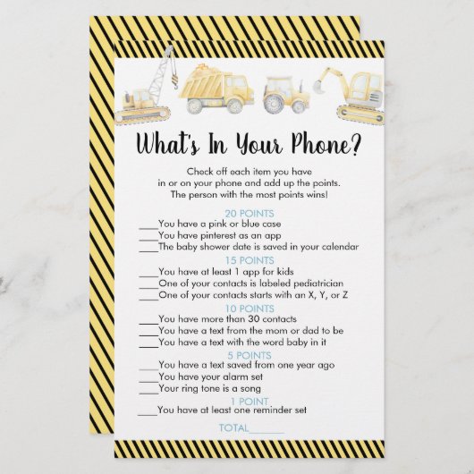 建築トラックあなたの電話ゲームの何 (正面/裏面)