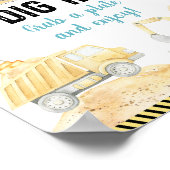 建築トラックが誕生日の看板を掘る ポスター (角)