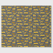 建築トラックとシンボルや象徴パターングレー ラッピングペーパー (フラット)