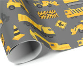 建築トラックとシンボルや象徴パターングレー ラッピングペーパー (ロールコーナー)