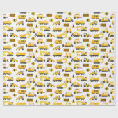 建築トラックとシンボルや象徴パターン白 ラッピングペーパー (フラット)