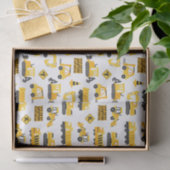 建築トラックとシンボルや象徴パターン白 薄葉紙 (ギフト)