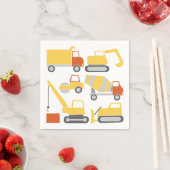 建築トラックのナプキンズの誕生日パーティー スタンダードカクテルナプキン (インサイチュ)