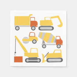 建築トラックのナプキンズの誕生日パーティー スタンダードカクテルナプキン