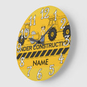 建築トラックの下の子供の部屋の壁時計 ラージ壁時計 (傾斜)