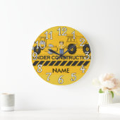 建築トラックの下の子供の部屋の壁時計 ラージ壁時計 (ホーム)