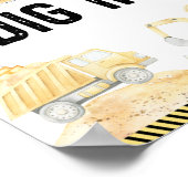 建築トラックの誕生日パーティーのサインを掘る ポスター (角)