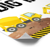 建築トラックの誕生日パーティーのサインを掘る ポスター (角)