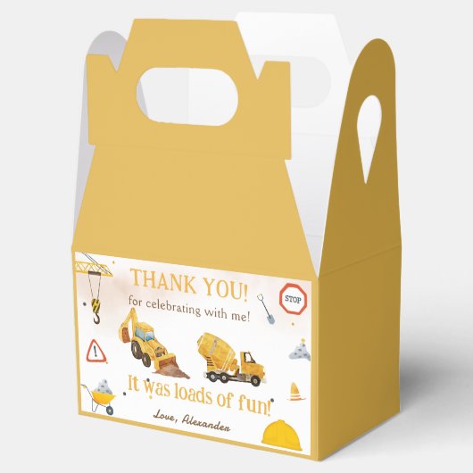 建築トラックの誕生日パーティーの好意ボックス フェイバーボックス (オープン)