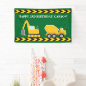 建築トラックカスタムボーイズ誕生日パーティー 横断幕 (インサイチュ)