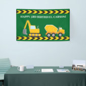 建築トラックカスタムボーイズ誕生日パーティー 横断幕 (トレードショー)