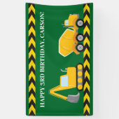 建築トラックカスタムボーイズ誕生日パーティー 横断幕 (縦)