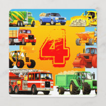 建築トラックキッドの4歳の誕生日パーティー