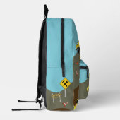 建築トラックサイトテーマ名前をカスタムする プリントバックパック (左)